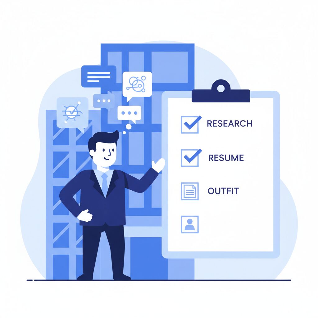 警察官の転職面接対策のイメージイラスト