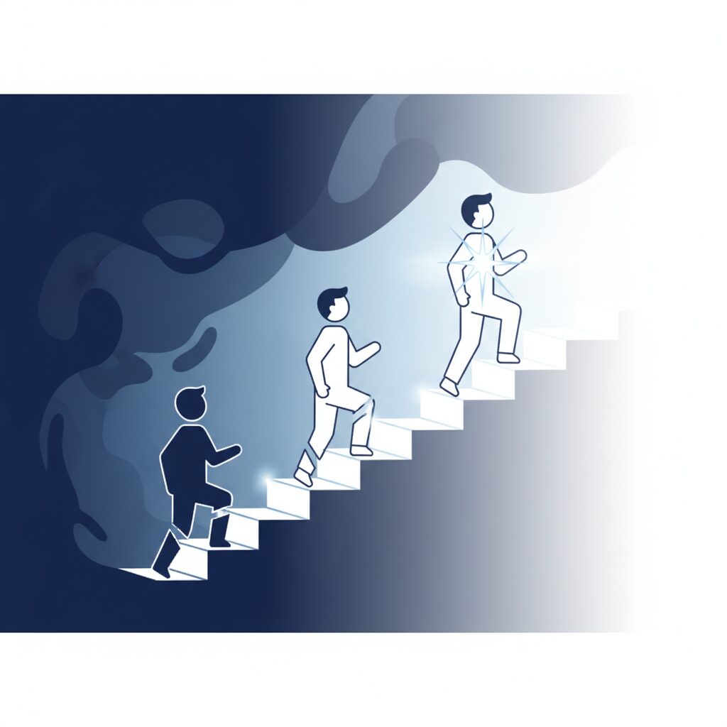 転職後の不安を乗り越えるイメージイラスト