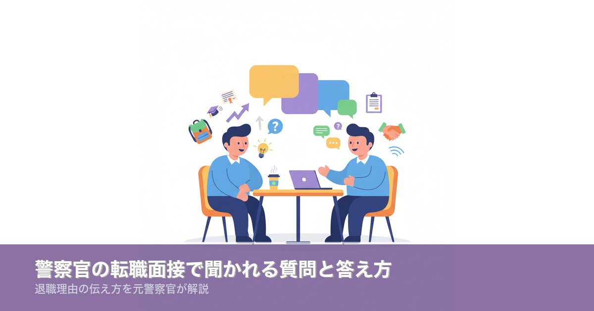 警察官の転職面接で聞かれる質問と答え方のアイキャッチ画像