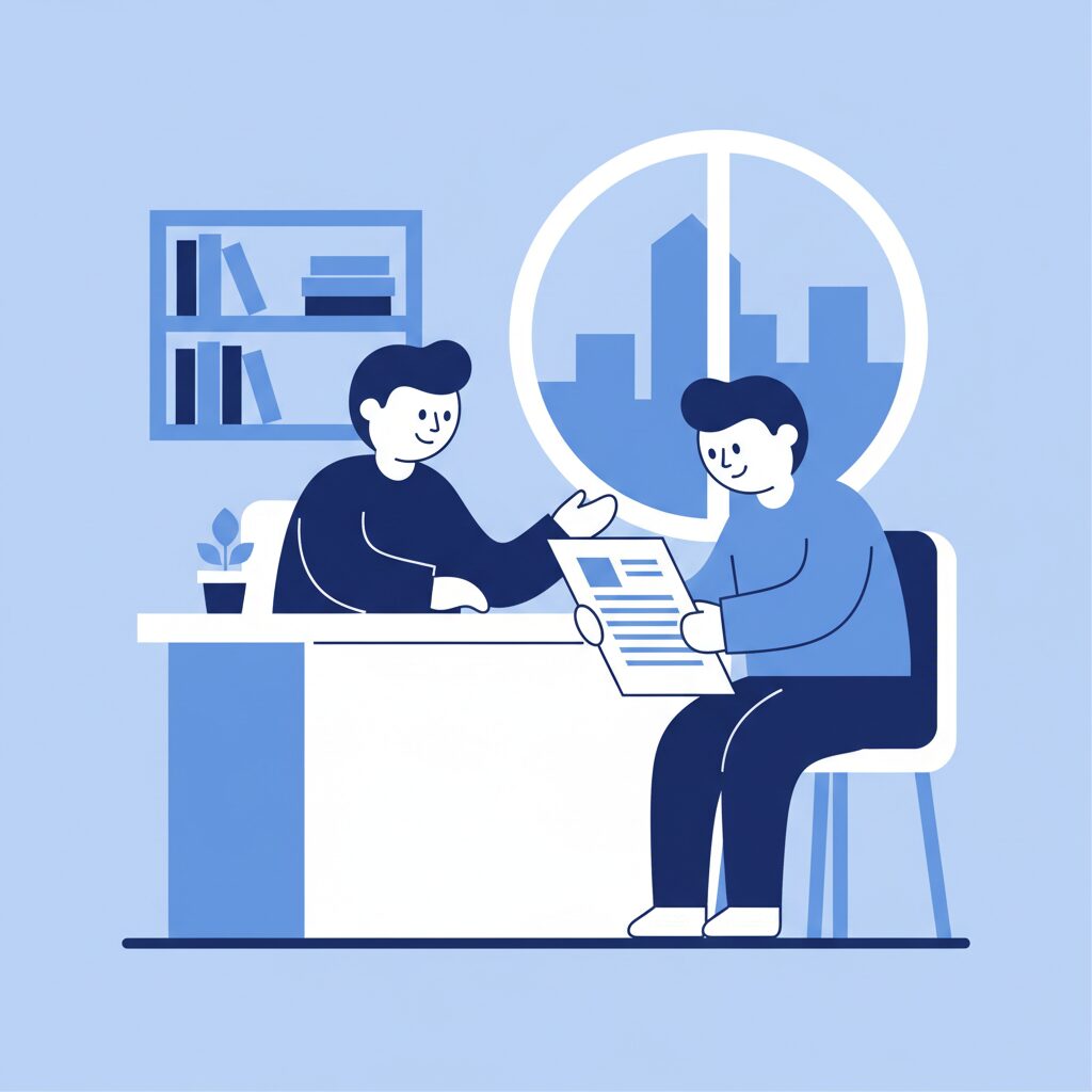 キャリアアドバイザーに相談するイラスト