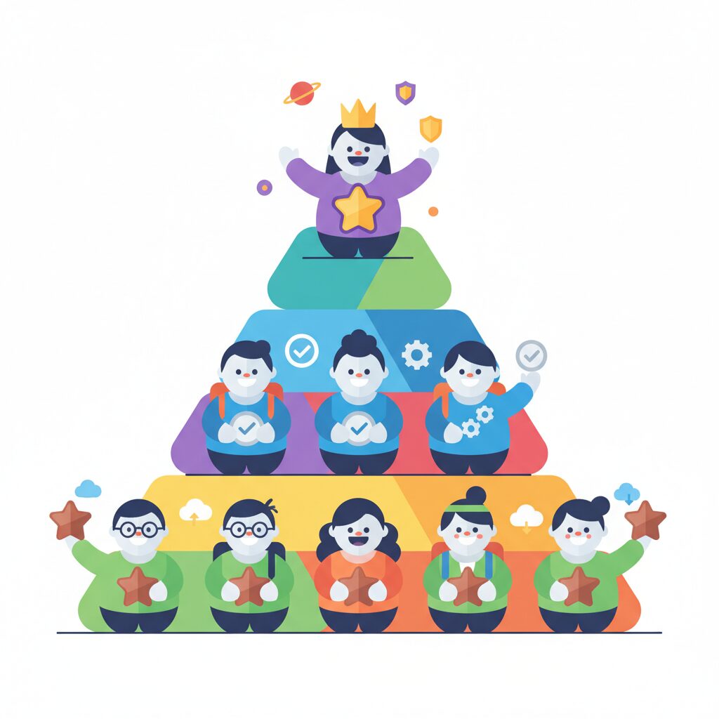 警察官の階級制度と昇進ルートのイラスト