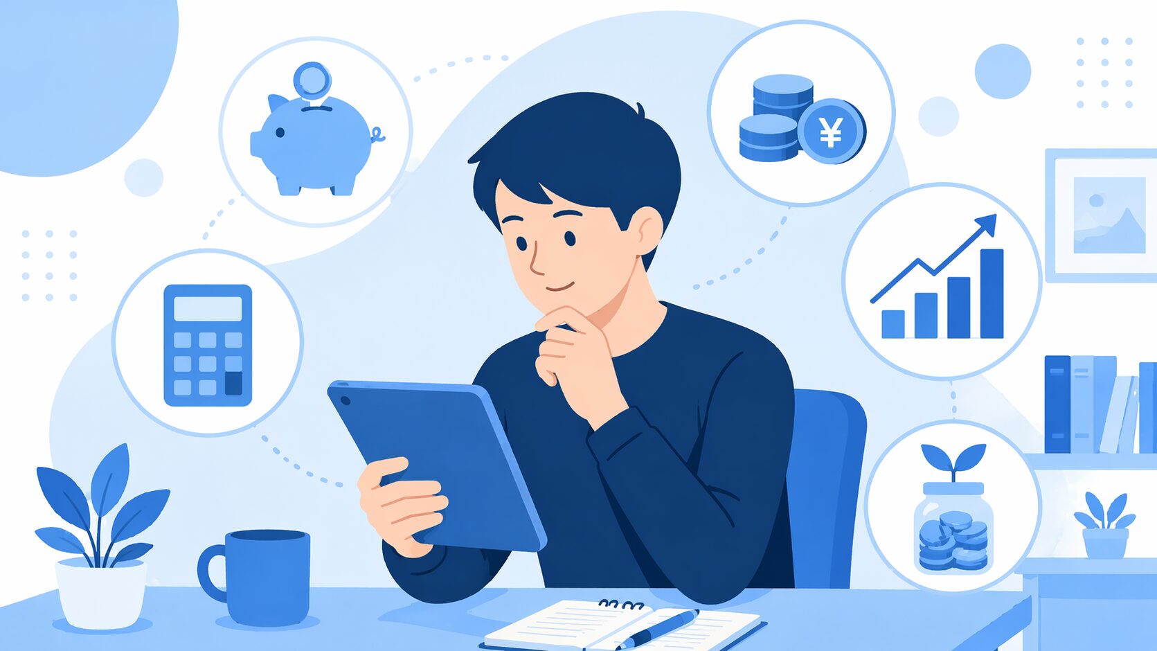 家計管理と資産形成のイメージイラスト