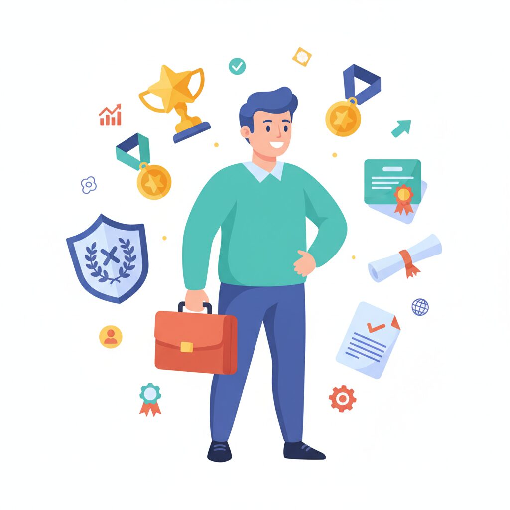 経験と実績が武器になるイラスト