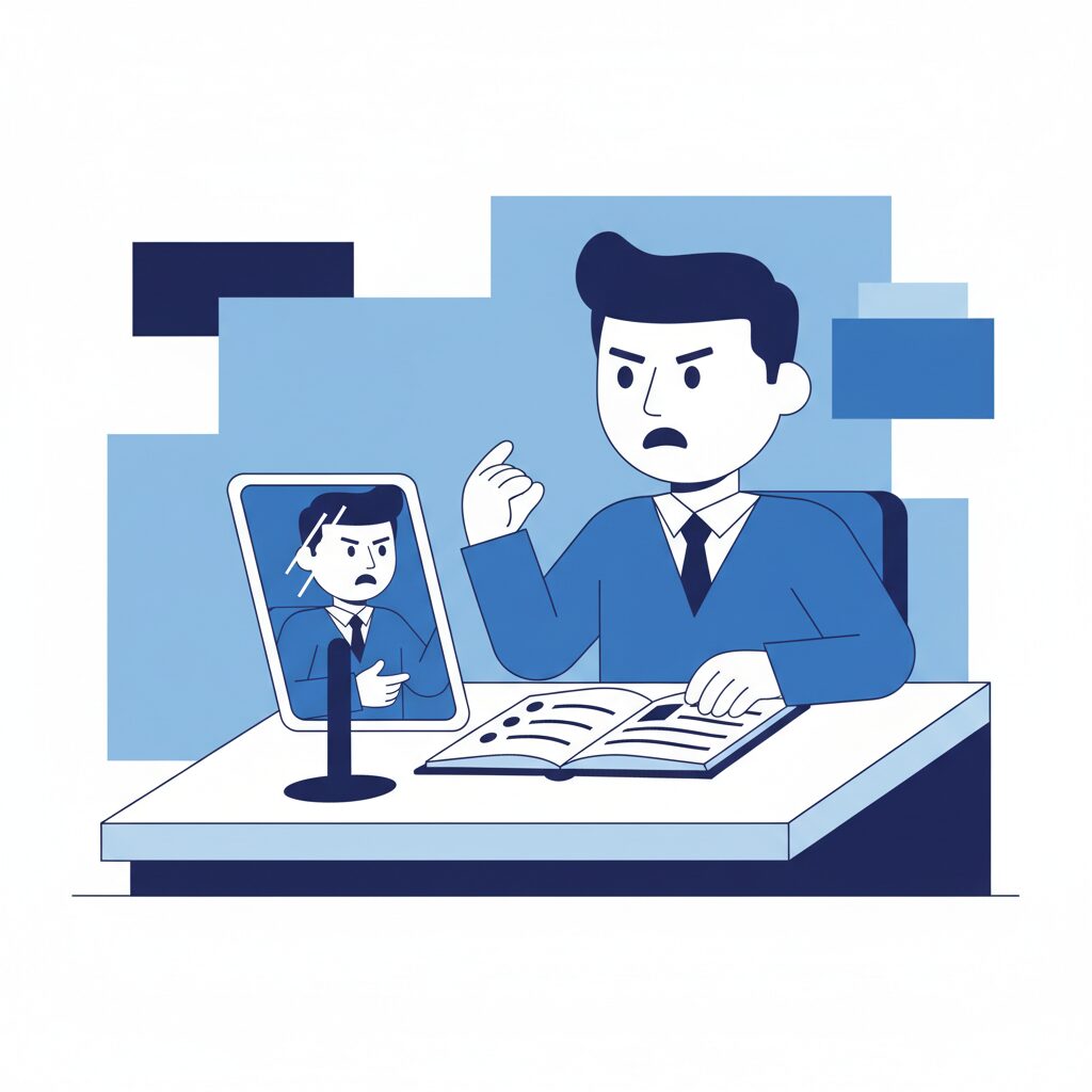 面接の準備をする人のイラスト