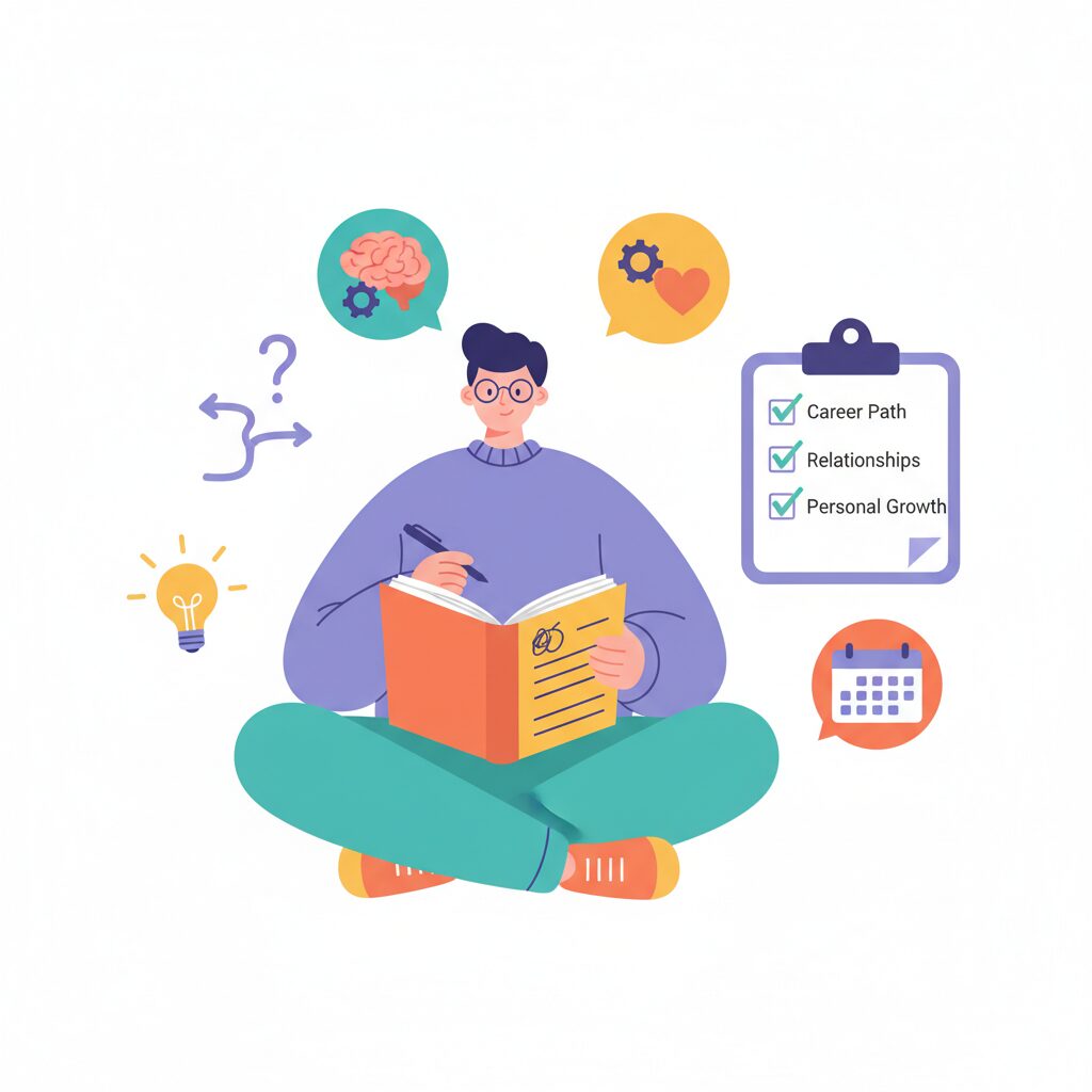 退職の振り返りと準備のイラスト