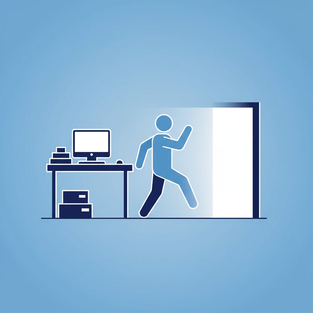 退職後の新しいキャリアに踏み出すイラスト
