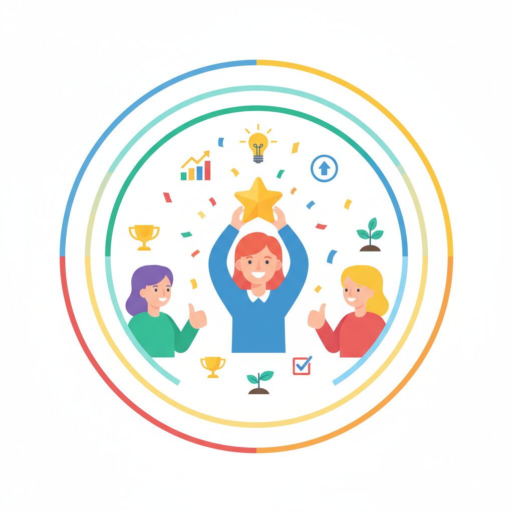 小さな成果を積み重ねるイラスト