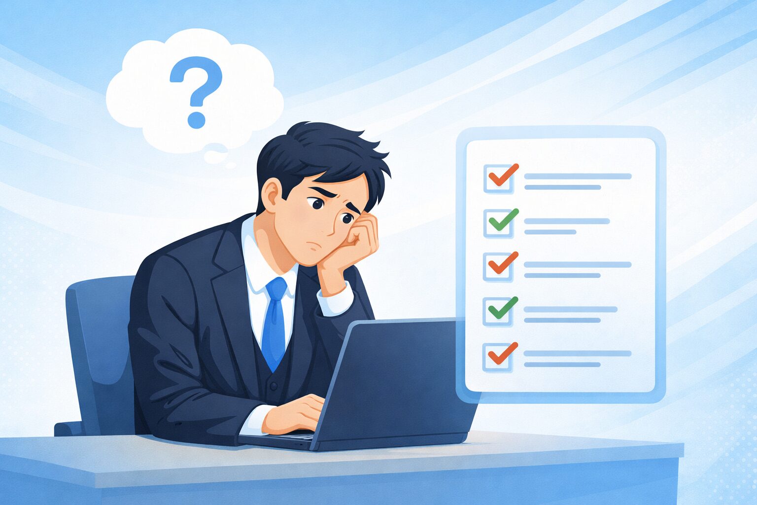 警察官に向いていないサインを自己診断するイラスト