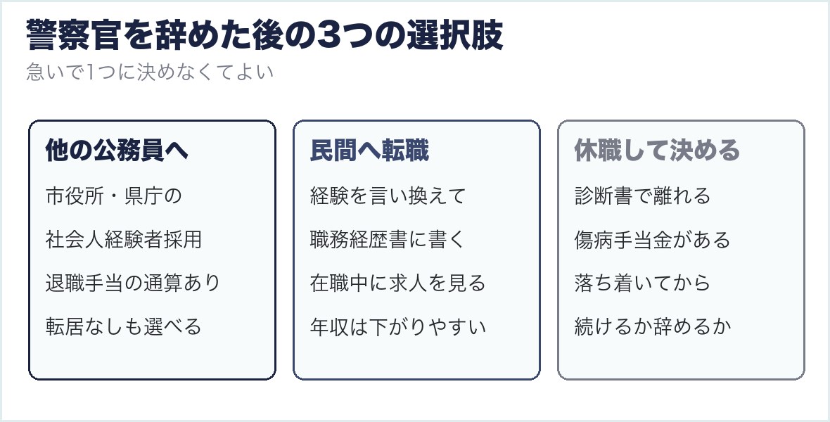 警察官を辞めた後の3つの選択肢